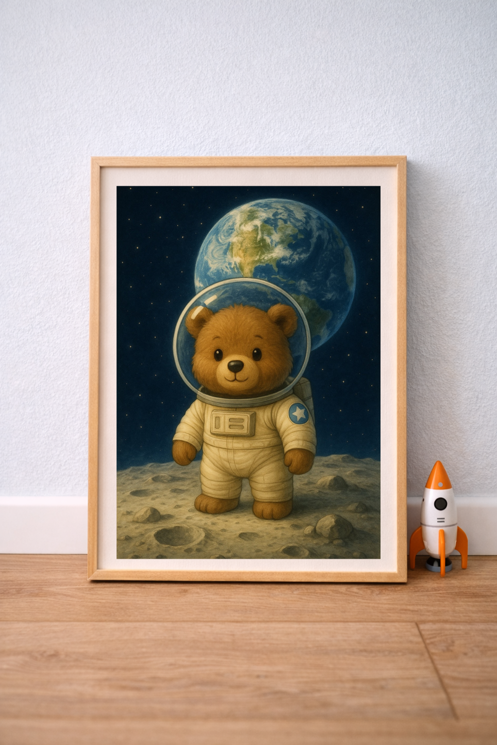 3 Affiches enfant – Ours astronaute