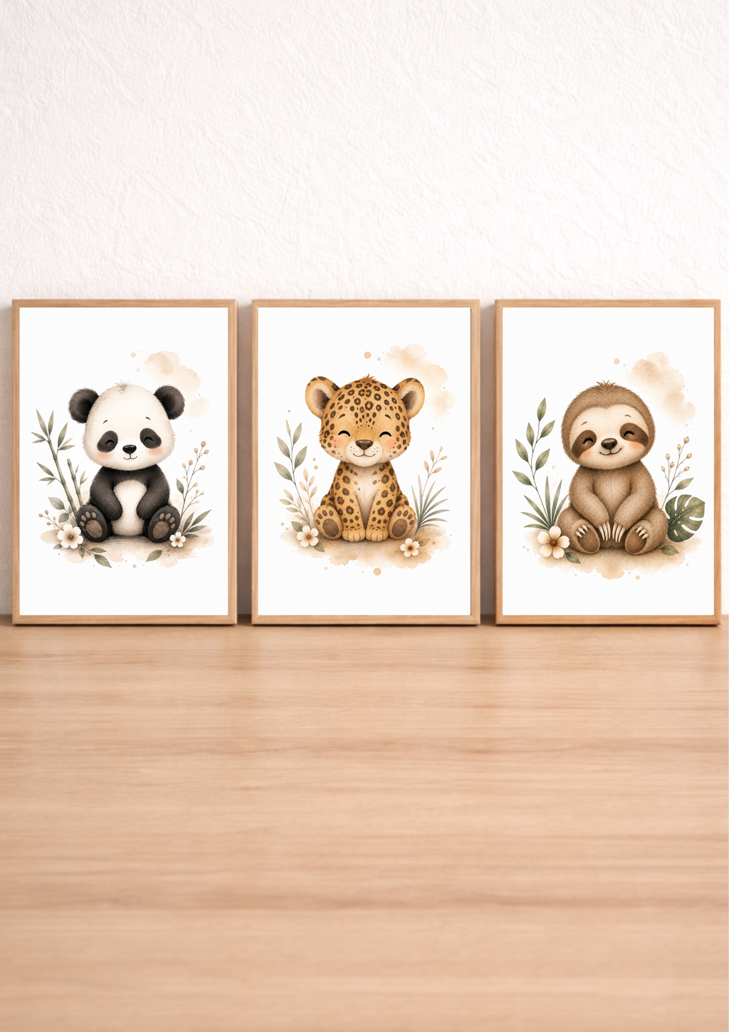 Trésors de la Jungle – Affiches chambre bébé animaux de la jungle