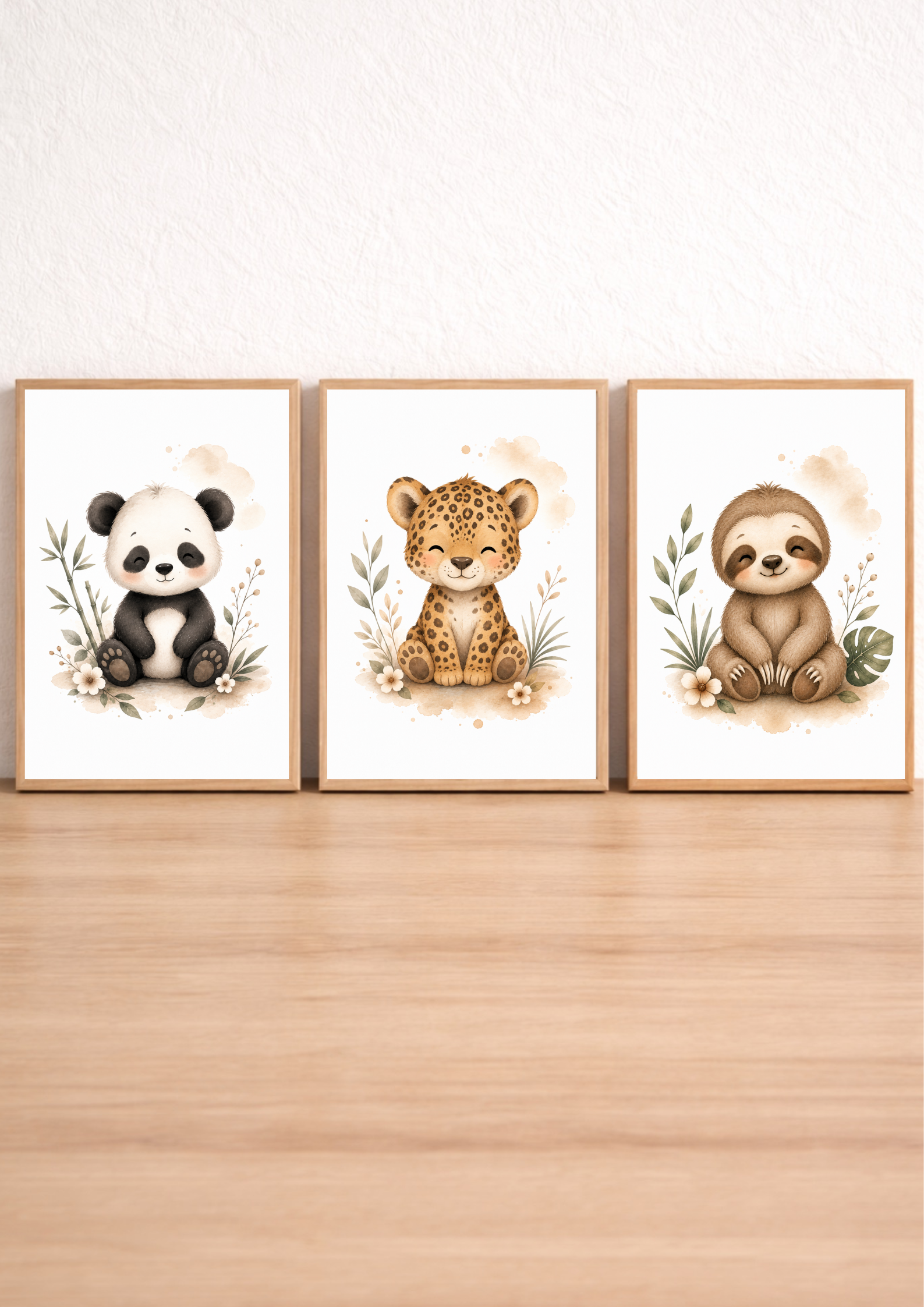 Trésors de la Jungle – Affiches chambre bébé animaux de la jungle