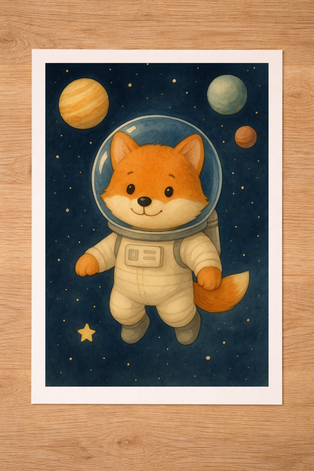 Affiches enfant – Renard astronaute