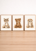 Affiches Animaux de la Forêt – Collection Couronnes d’Automne