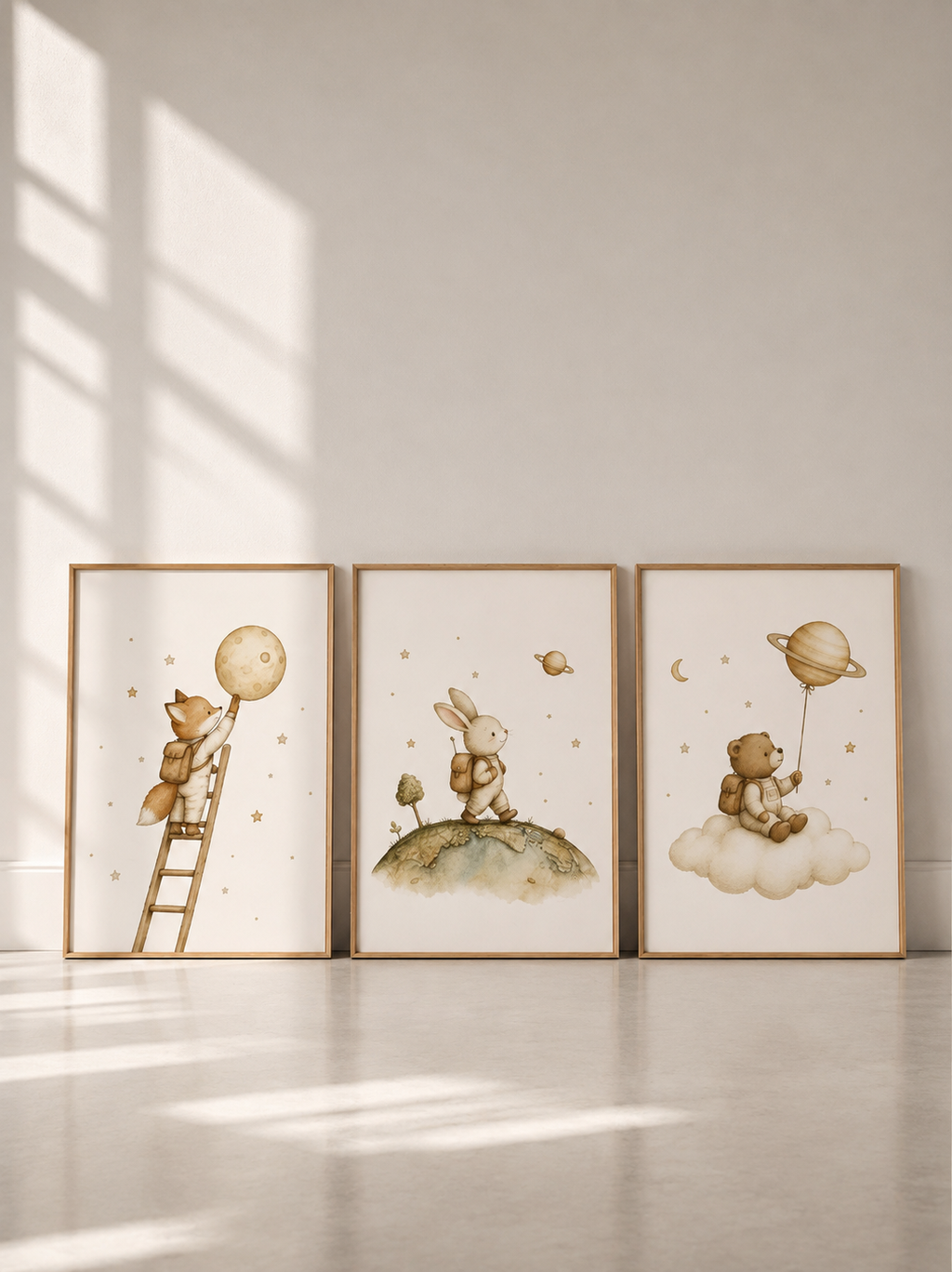 Collection d’affiches enfant – Renards astronautes & ciel étoilé
