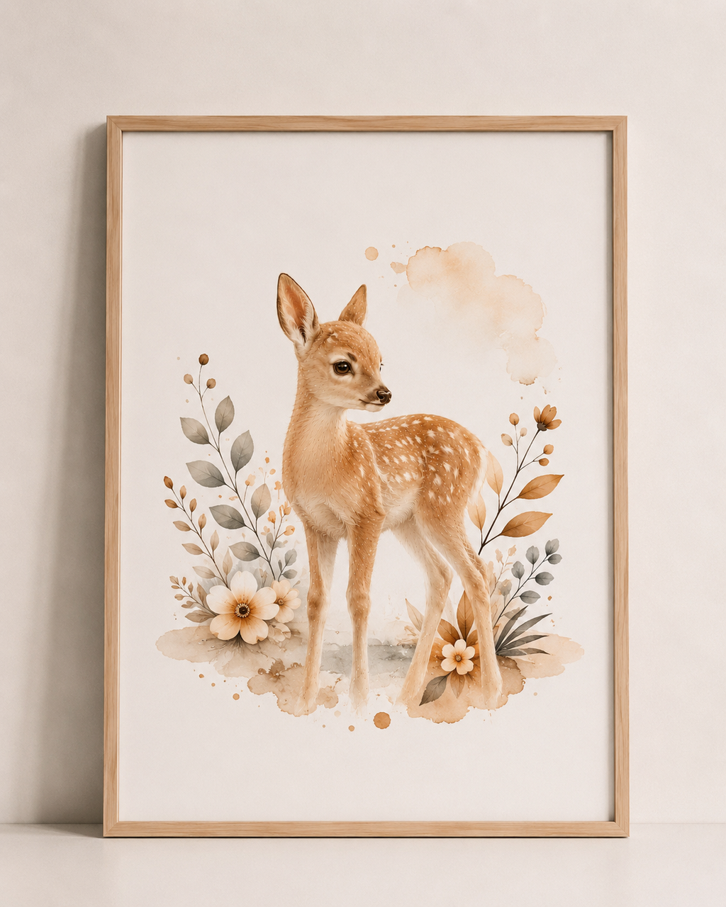 Trio d’affiches chambre bébé animaux de la forêt – Au Cœur de la Prairie | Faon, Lapin & Renardeau