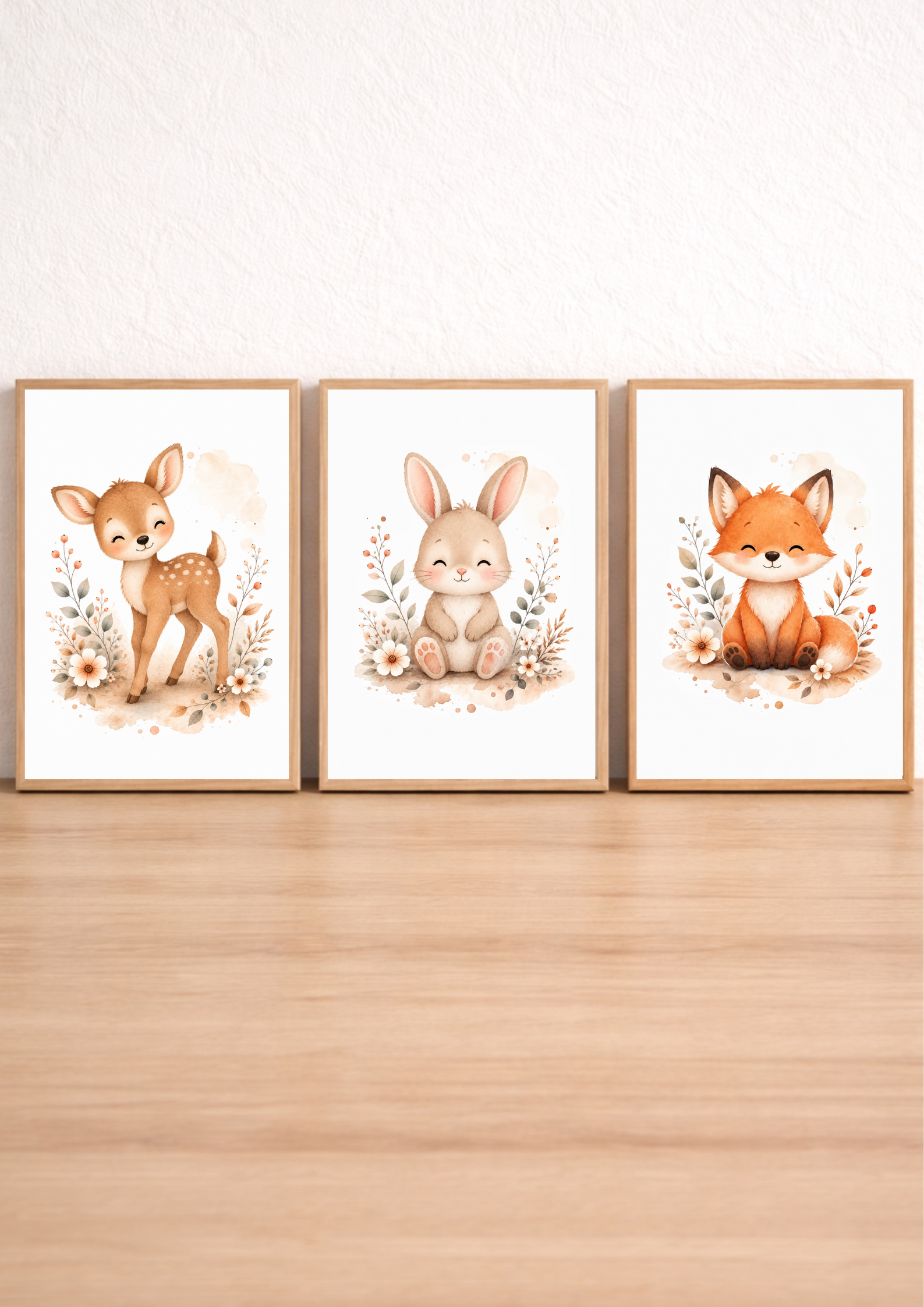 Affiches Bébé Forêt – Faon, Lapin et Renard | Petit Bonheur