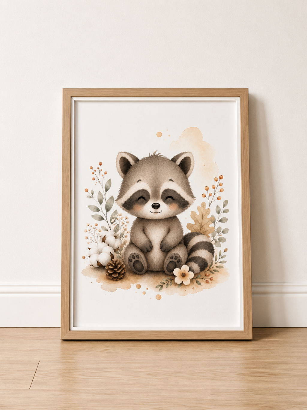 Affiches Bébé Forêt – Raton laveur, Lapin et Furet | Douce Prairie