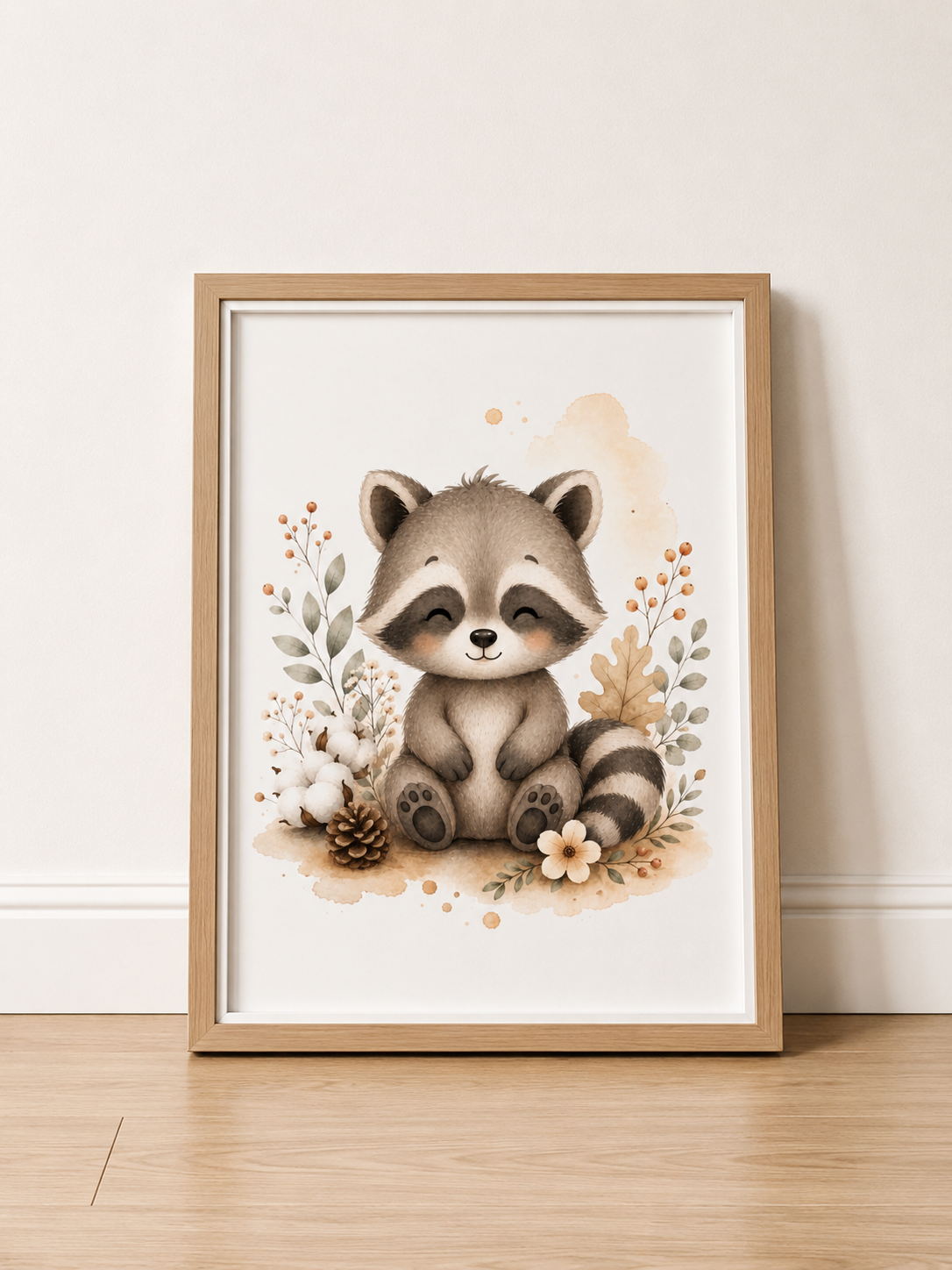 Affiches Bébé Forêt – Raton laveur, Lapin et Furet | Douce Prairie