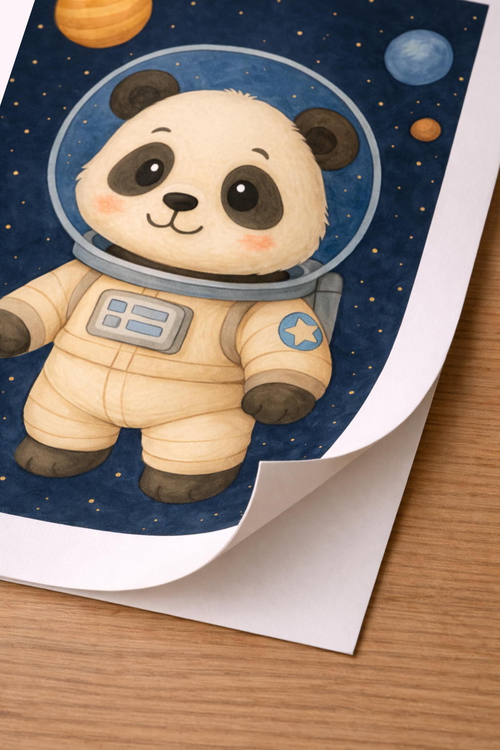 3 Affiches enfant – Panda astronaute