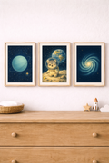 3 Affiches enfant – Loup astronaute – Collection Espace
