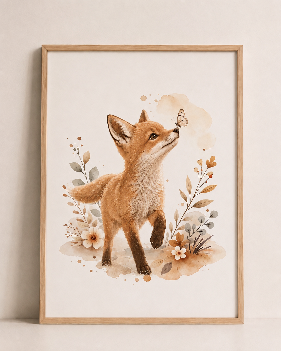 Trio d’affiches chambre bébé animaux de la forêt – Au Cœur de la Prairie | Faon, Lapin & Renardeau