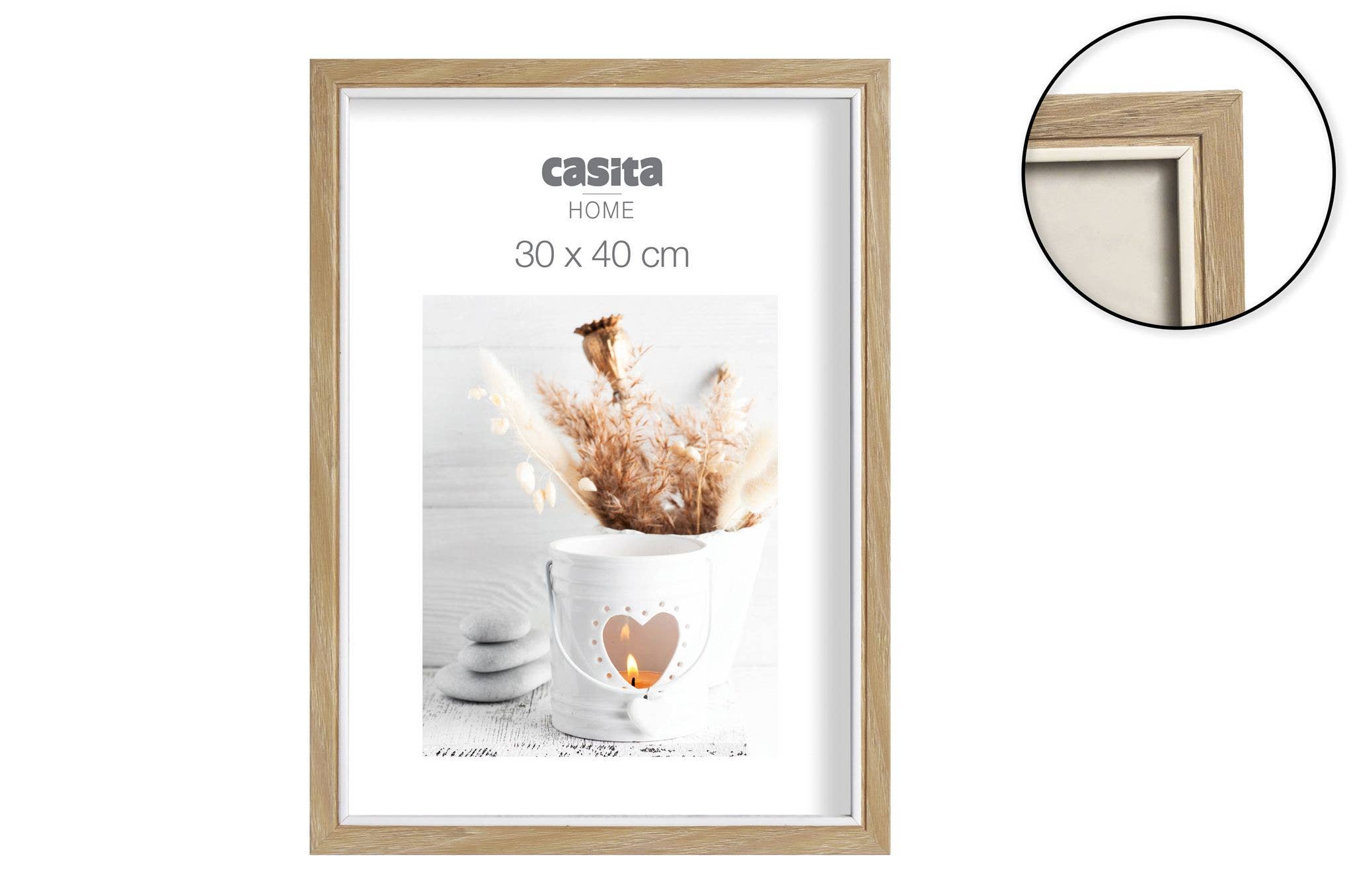 Cadre 30 x 40 cm MDF Double Encadré Blanc