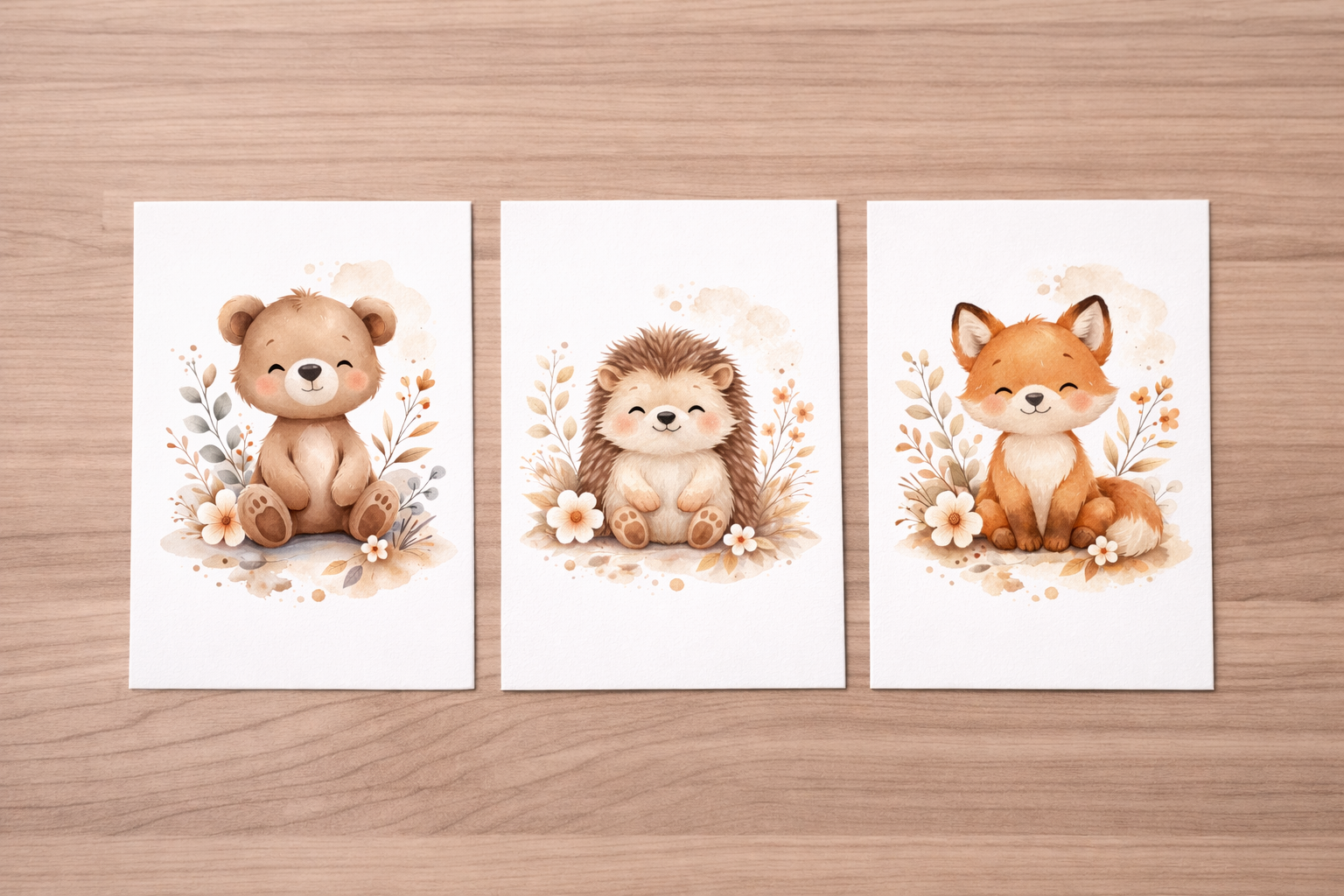 Affiches animaux forêt bébé – Collection Petit Bonheur