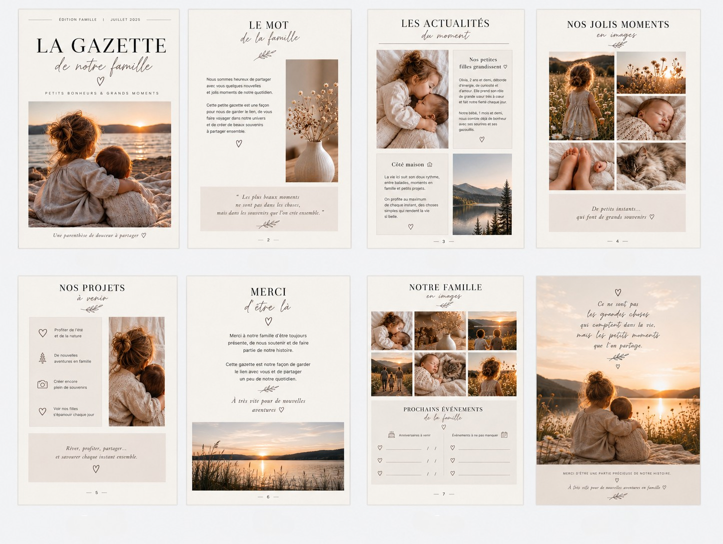 La Gazette de Notre Famille – Livret Souvenir Familial Personnalisé - 8 pages
