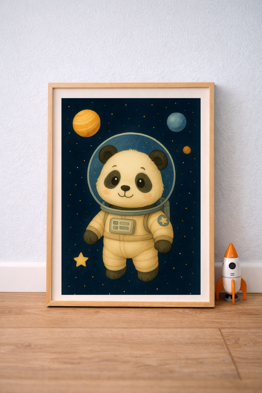 3 Affiches enfant – Panda astronaute
