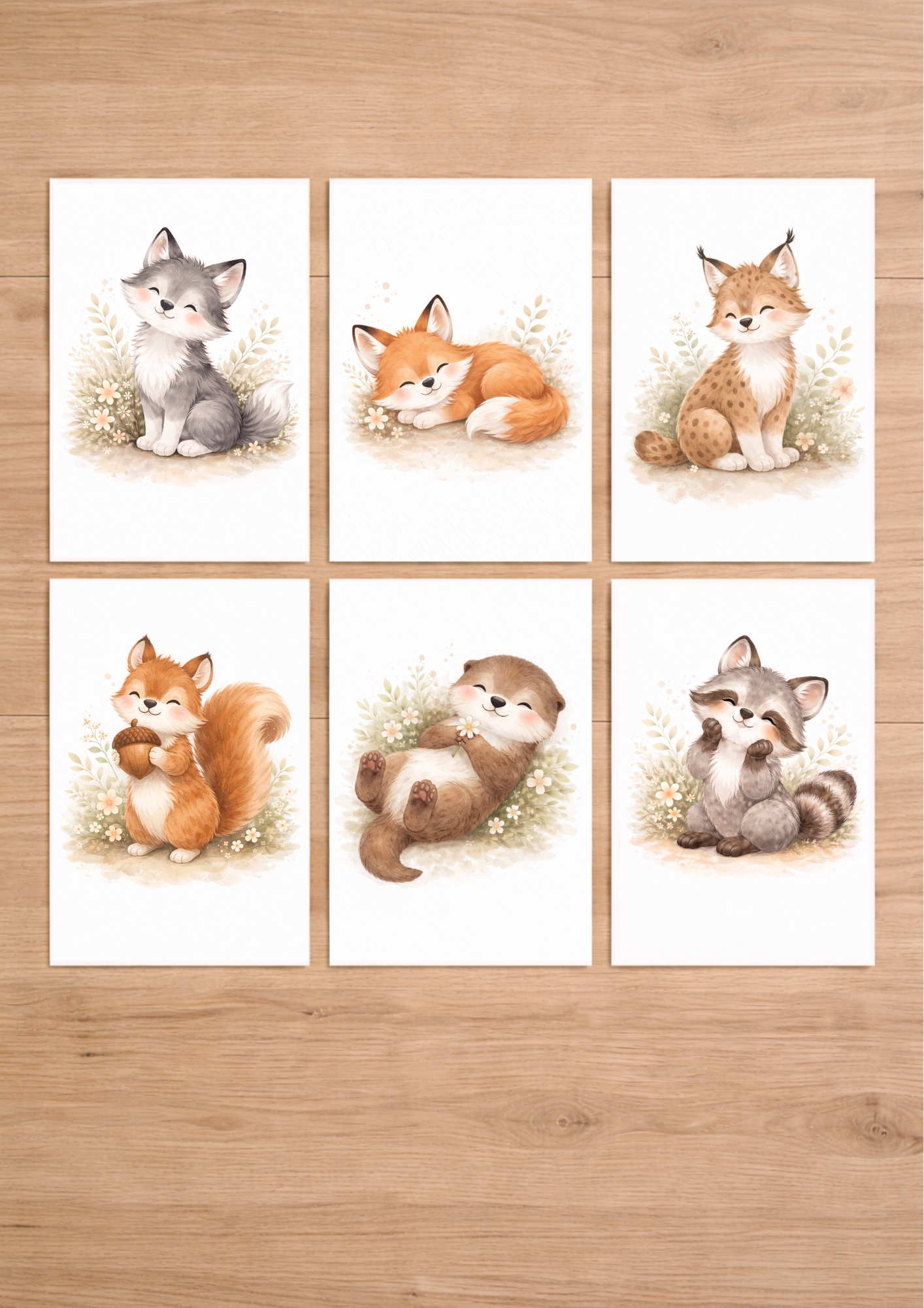 Affiches chambre bébé animaux doux – Collection sommeil
