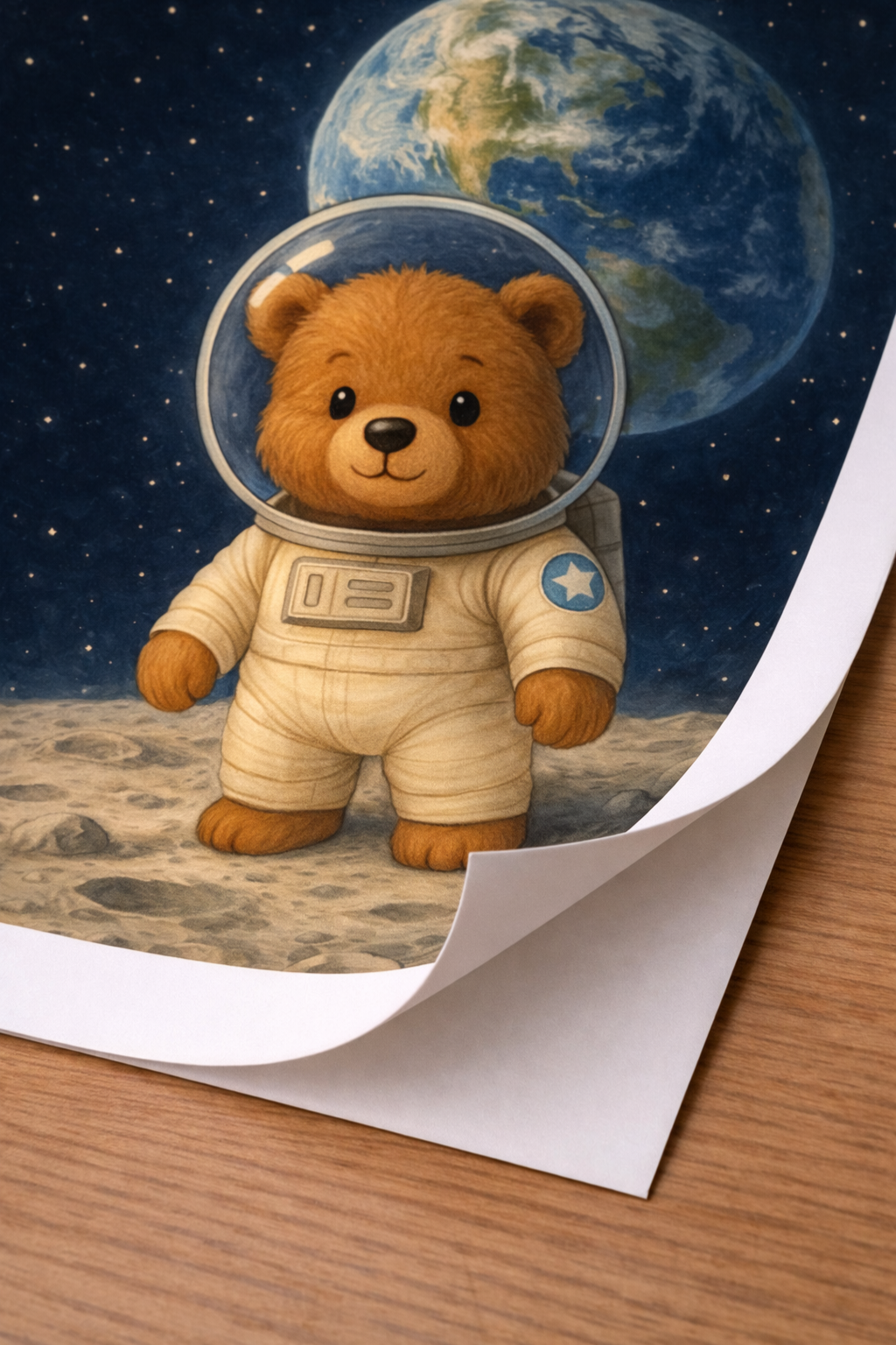 3 Affiches enfant – Ours astronaute