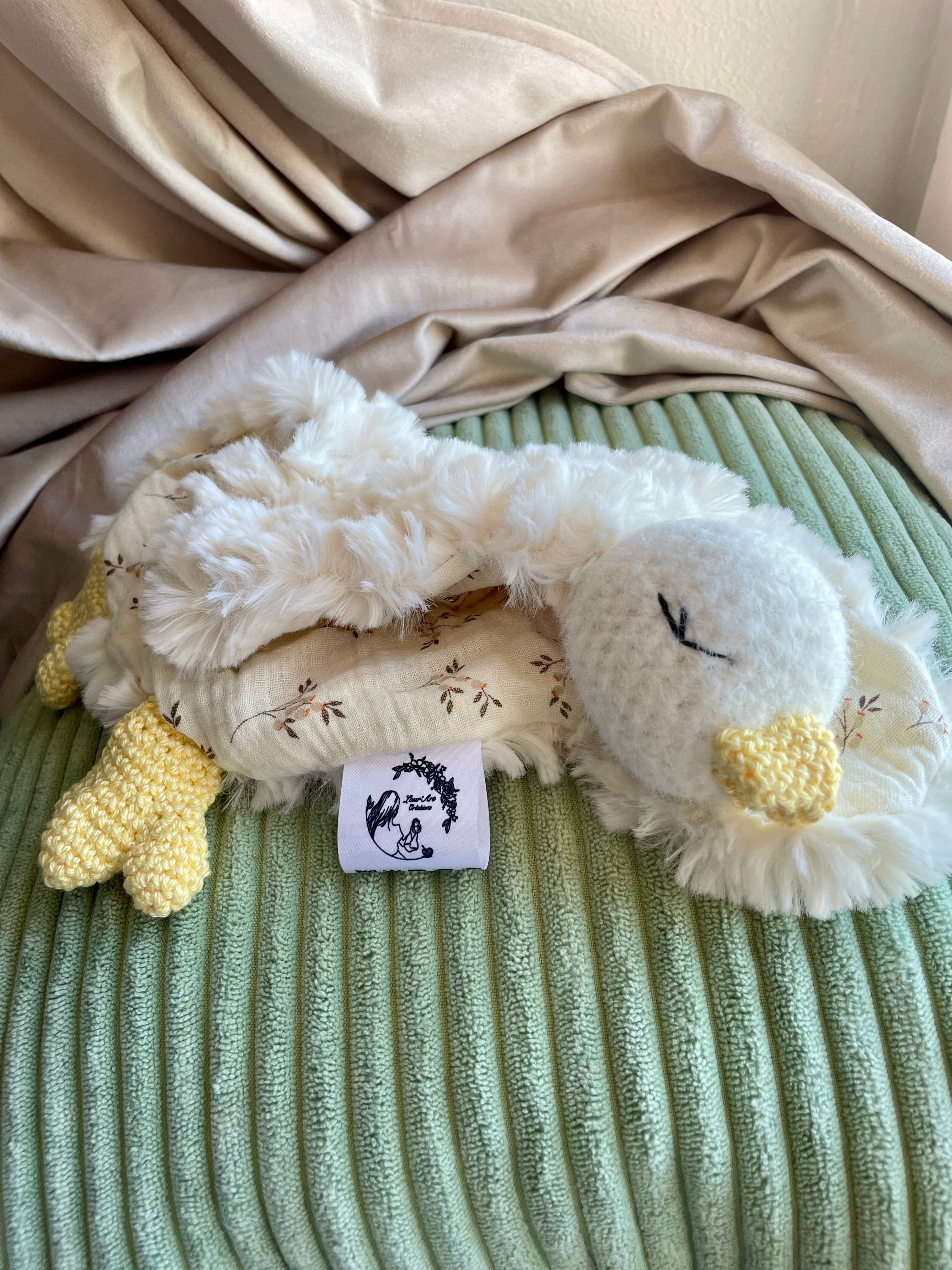 Doudou poussin bébé en coton – Peluche artisanale douce pour nouveau-né
