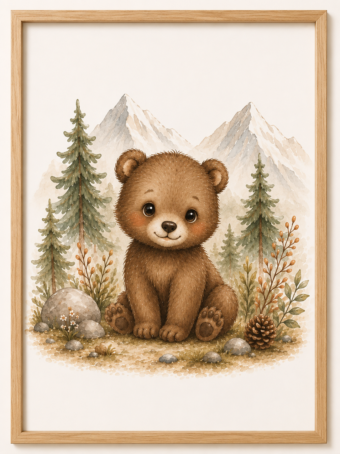 Affiches Animaux Montagne Bébé – Ours, Renard et Marmotte | Trésors des Sommets