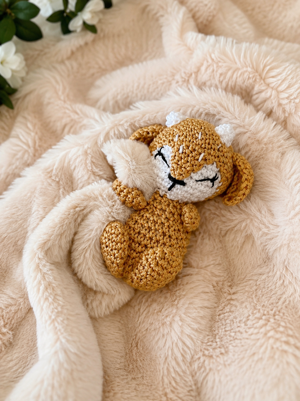 Doudou bébé biche – Compagnon artisanal pour nouveau-né