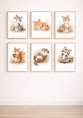 Affiches chambre bébé animaux doux – Collection sommeil