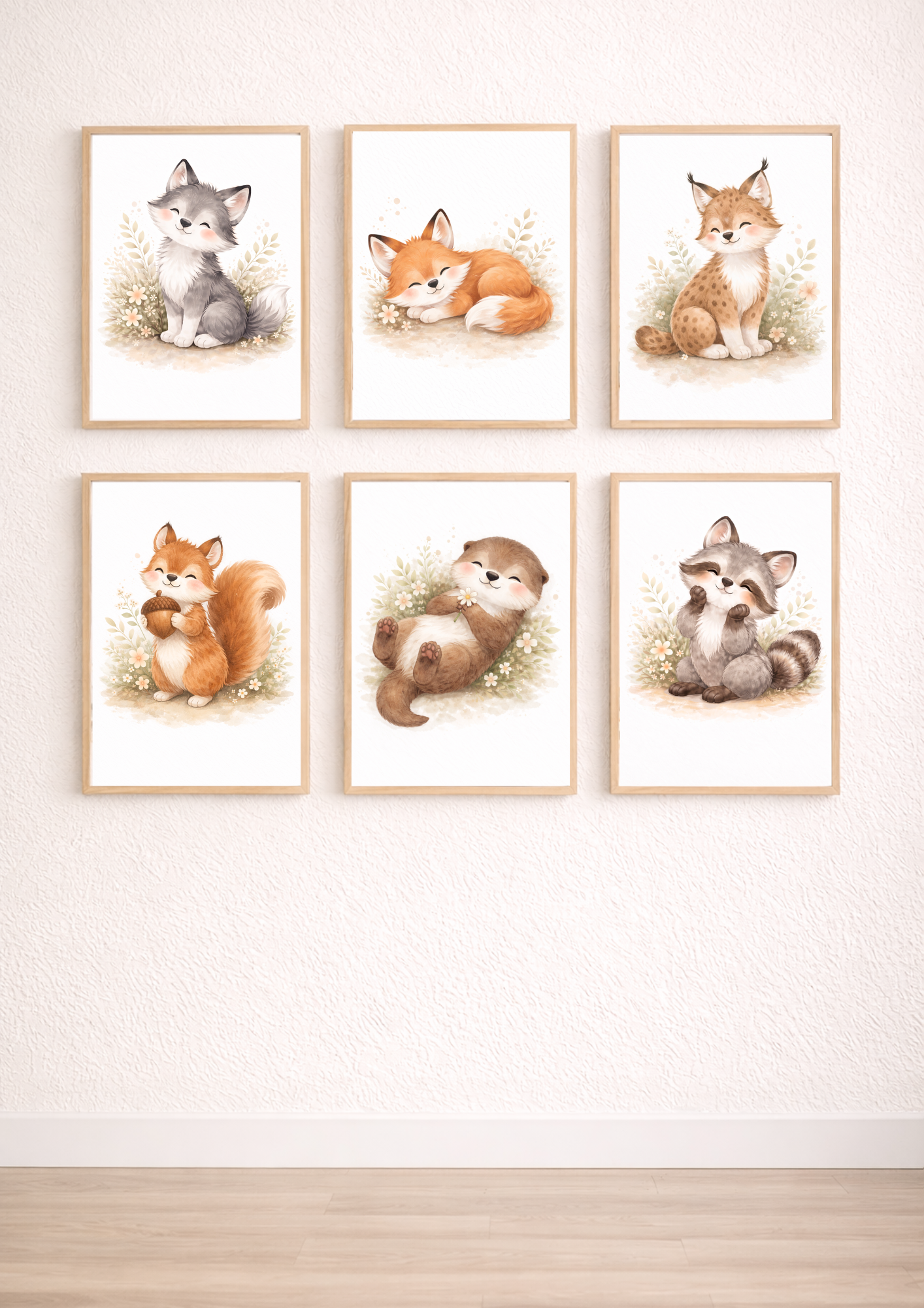 Affiches chambre bébé animaux doux – Collection sommeil