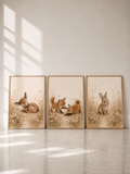 Premiers Bourgeons – Trio d’Affiches Chambre Bébé | Lapin, Renardeaux & Faon