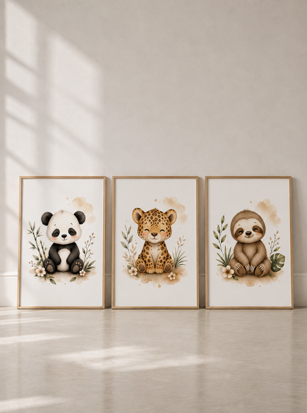 Trésors de la Jungle – Affiches chambre bébé animaux de la jungle