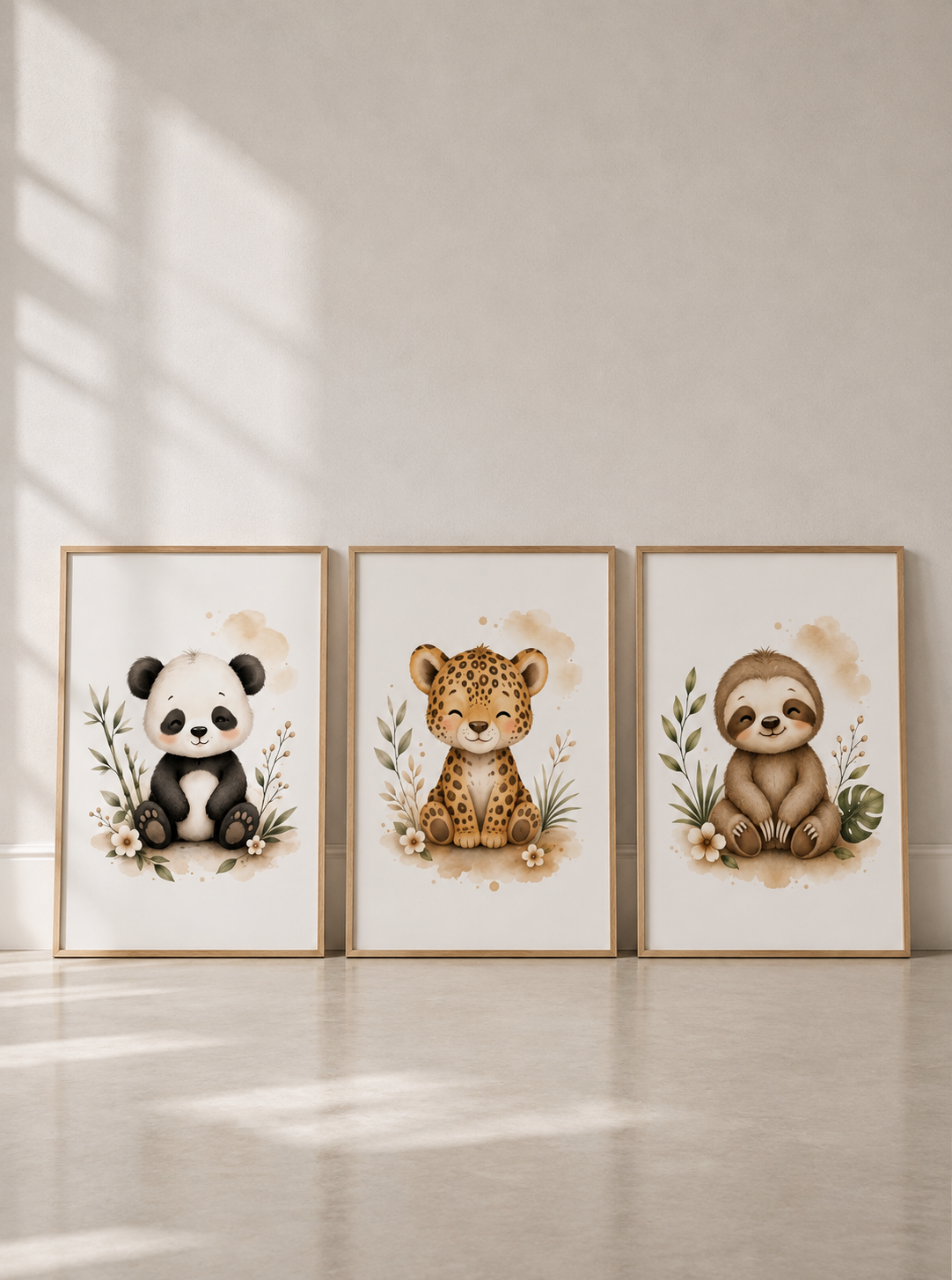 Trésors de la Jungle – Affiches chambre bébé animaux de la jungle