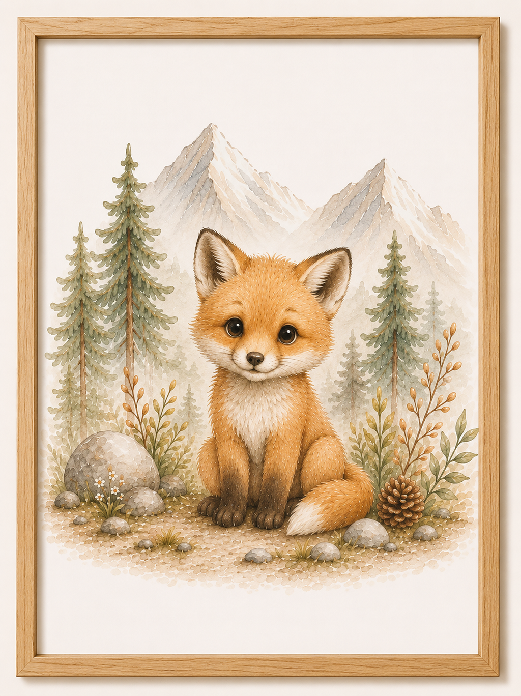 Affiches Animaux Montagne Bébé – Ours, Renard et Marmotte | Trésors des Sommets