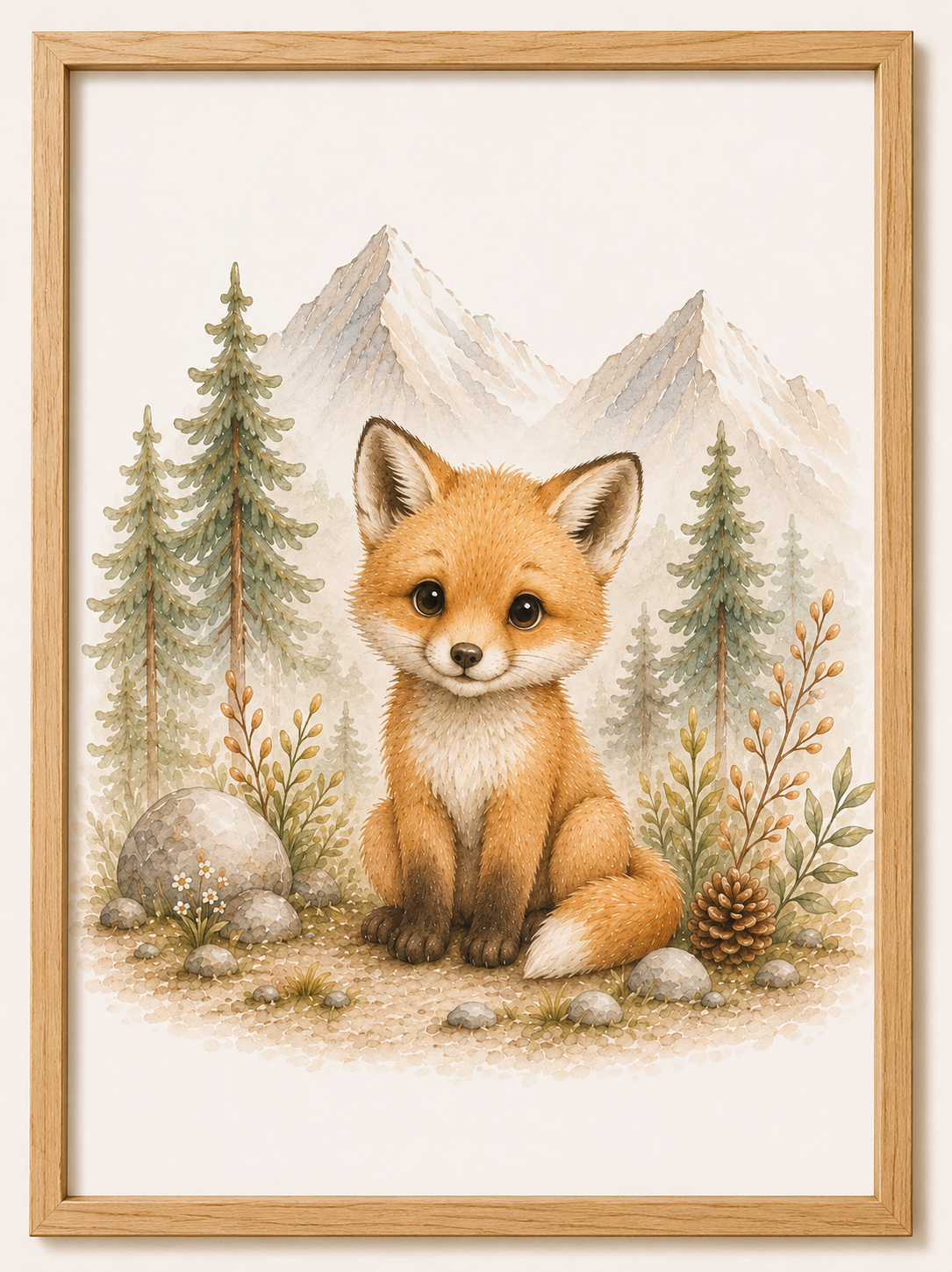 Affiches Animaux Montagne Bébé – Ours, Renard et Marmotte | Trésors des Sommets