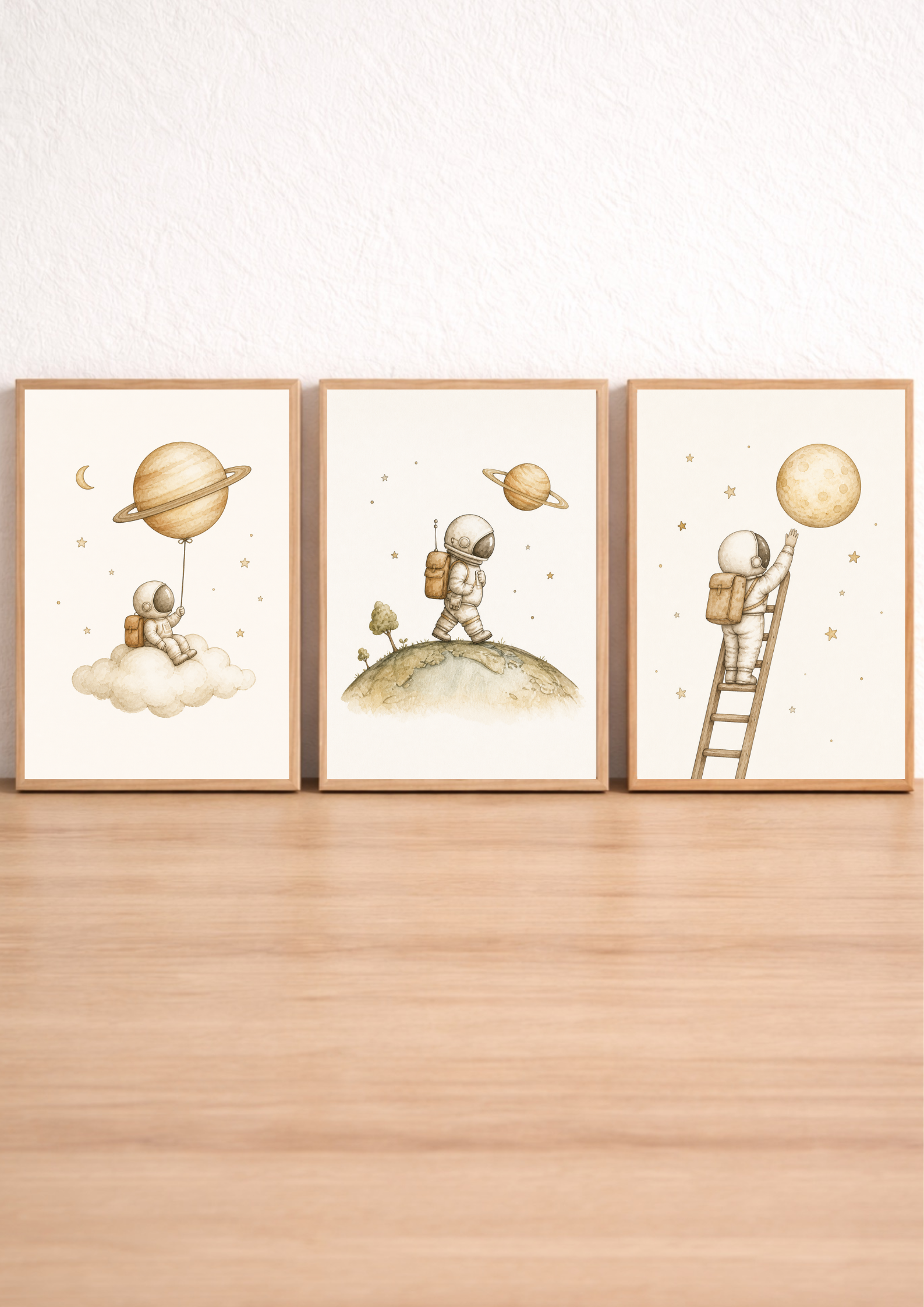 Collection d’affiches enfant – Renards astronautes & ciel étoilé