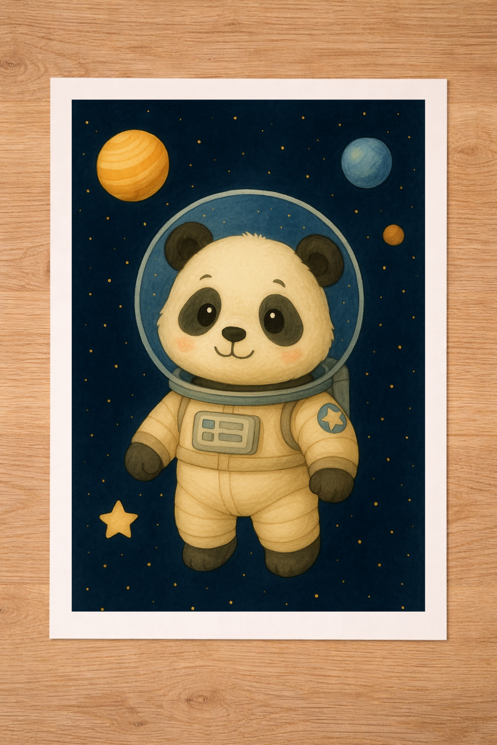 3 Affiches enfant – Panda astronaute