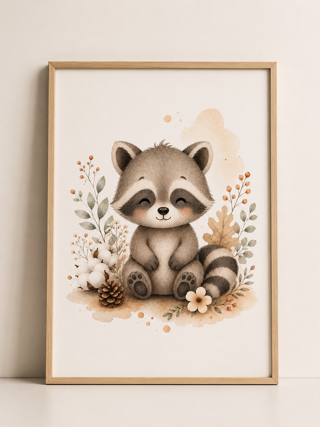 Affiches Bébé Forêt – Raton laveur, Lapin et Furet | Douce Prairie