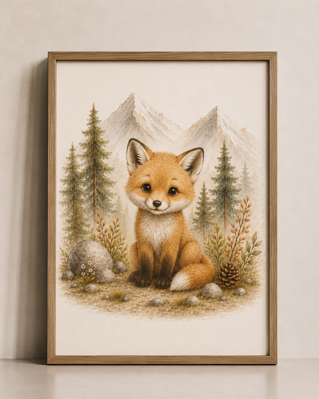 Affiches Animaux Montagne Bébé – Ours, Renard et Marmotte | Trésors des Sommets
