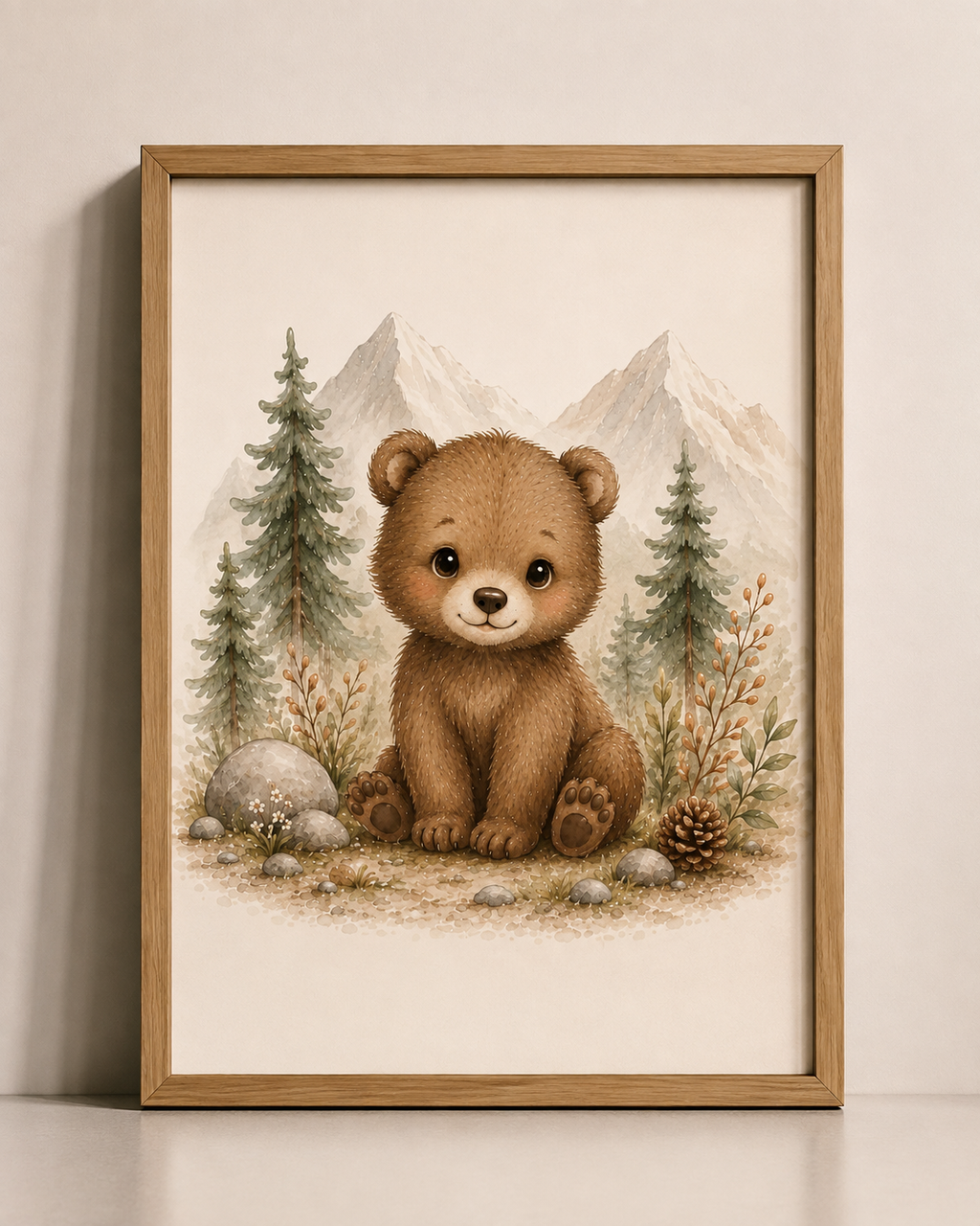 Affiches Animaux Montagne Bébé – Ours, Renard et Marmotte | Trésors des Sommets