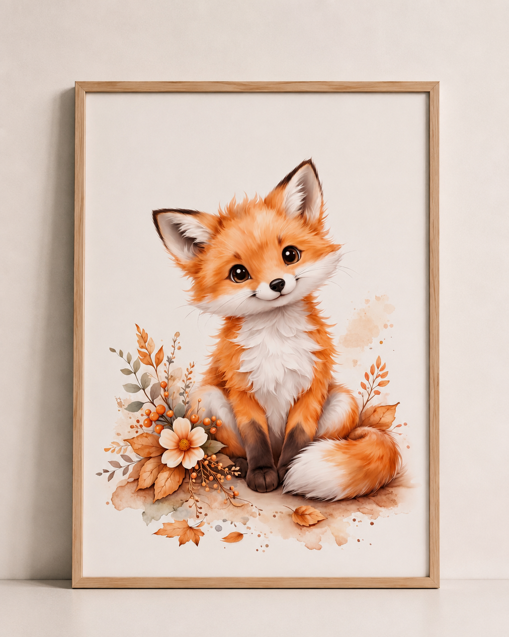 Affiches animaux forêt pour chambre bébé – Collection fleurie