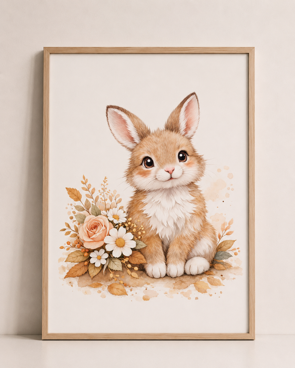 Affiches animaux forêt pour chambre bébé – Collection fleurie
