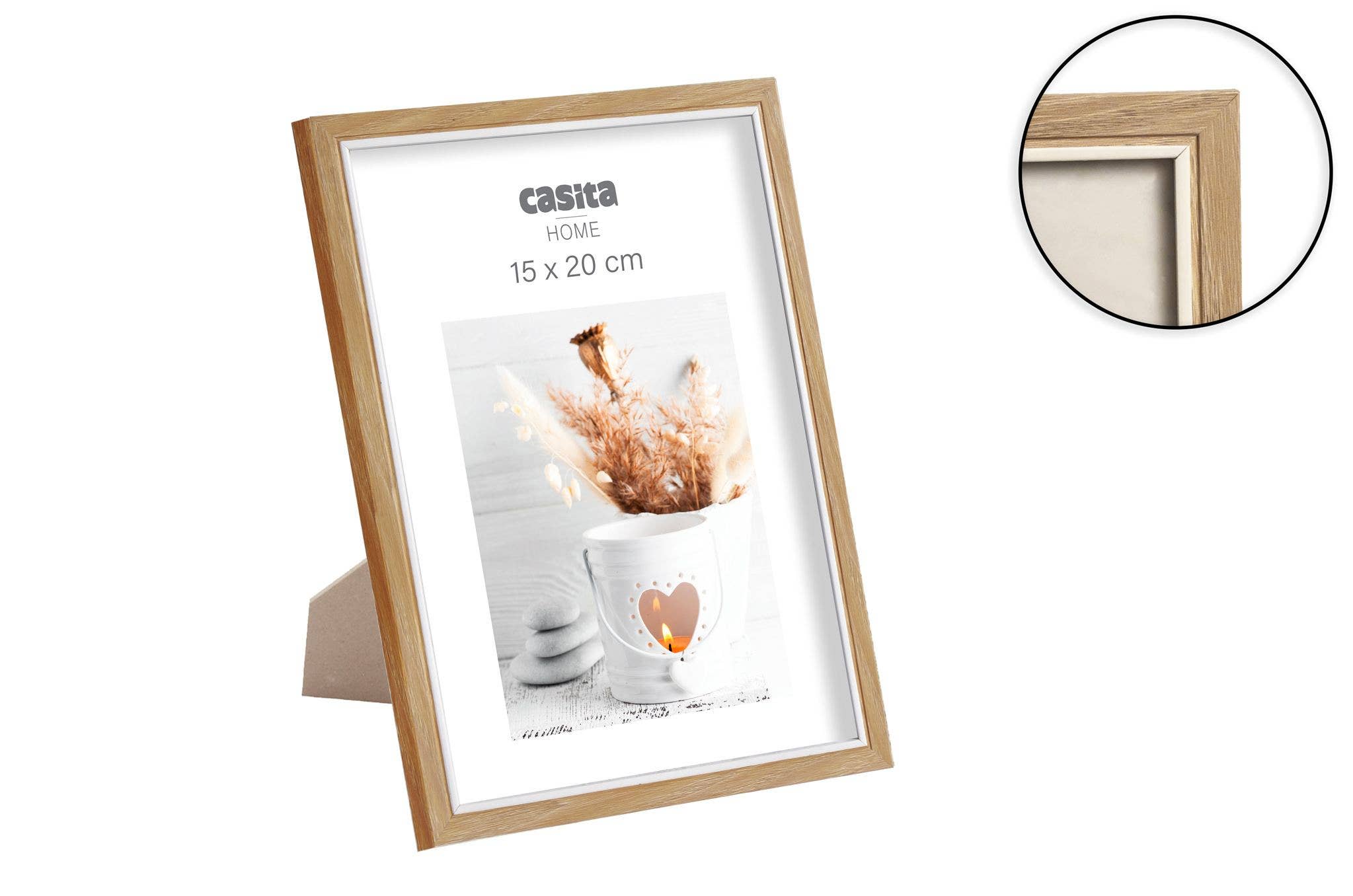 Cadre 15 x 20 cm MDF Double Encadré Blanc